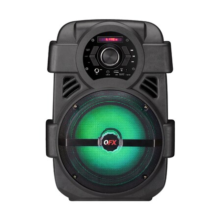 Qfx 8" Bluetooth Rechargeable LED Light Party Speaker w/ Smart App Control PBX-8